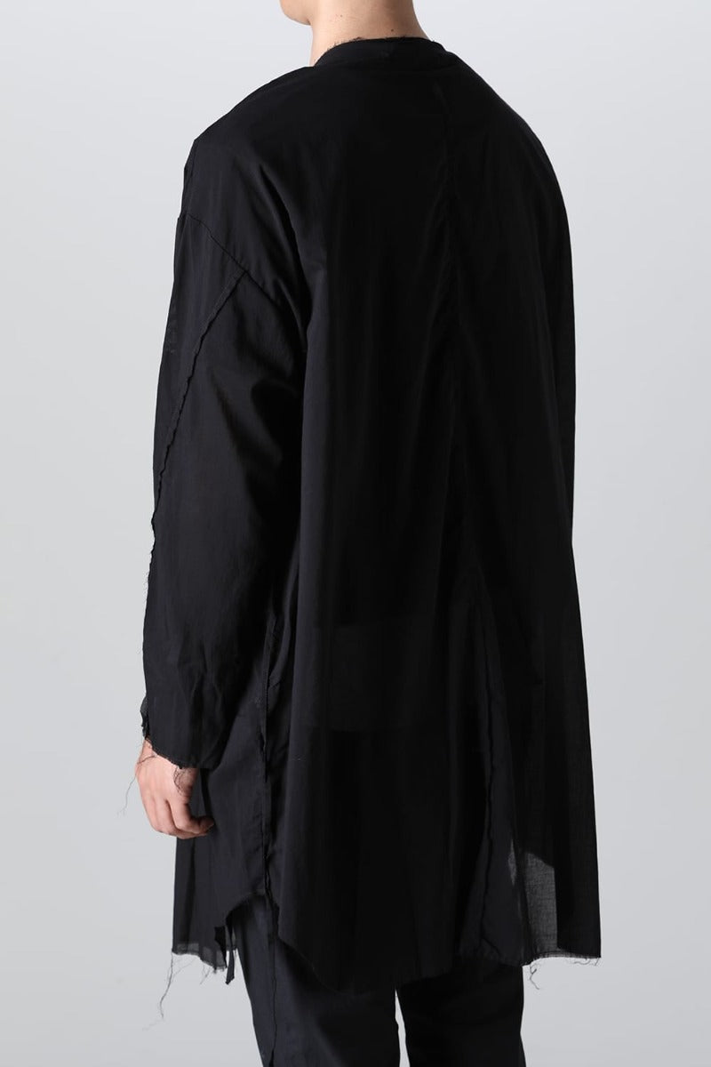 Ribbon Cord Smock Shirt Black