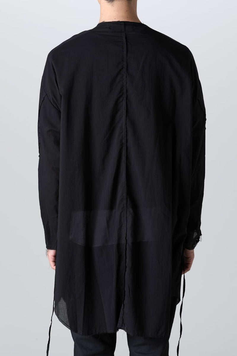 Ribbon Cord Smock Shirt Black