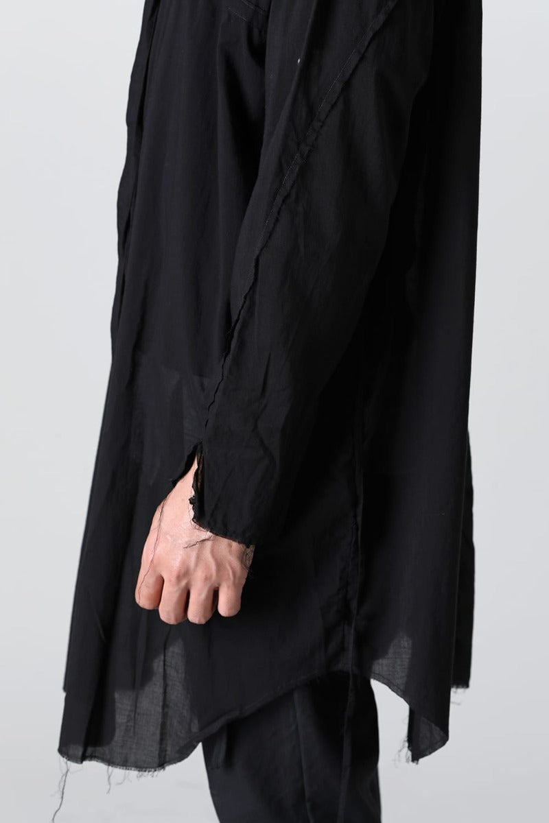Ribbon Cord Smock Shirt Black