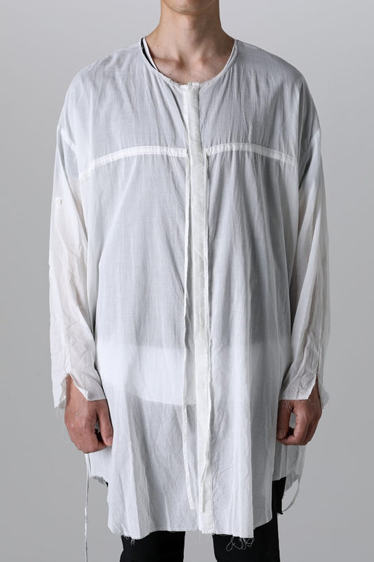 Ribon Cord Smock Shirt White