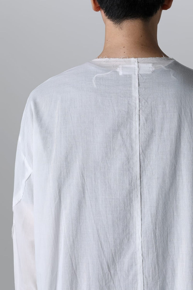 Ribon Cord Smock Shirt White