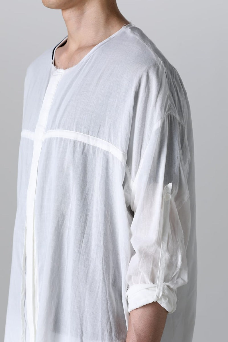 Ribon Cord Smock Shirt White
