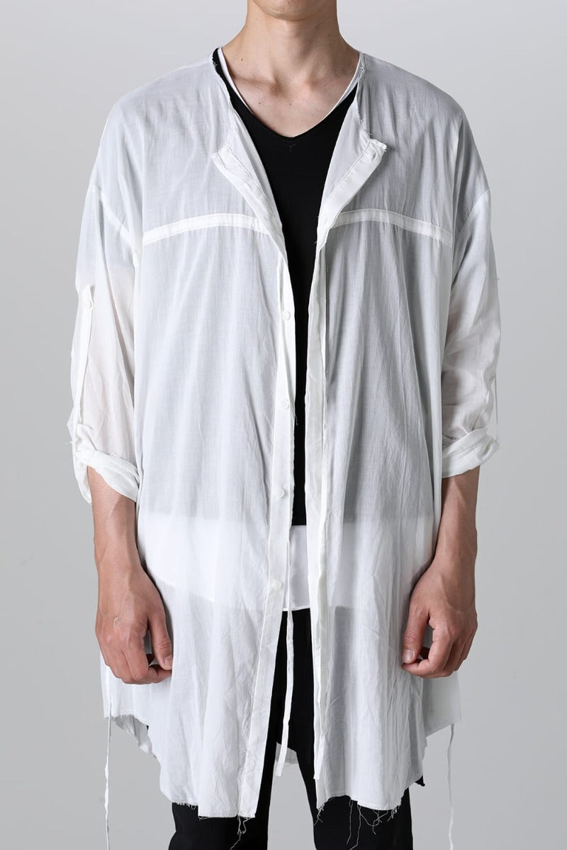 Ribon Cord Smock Shirt White