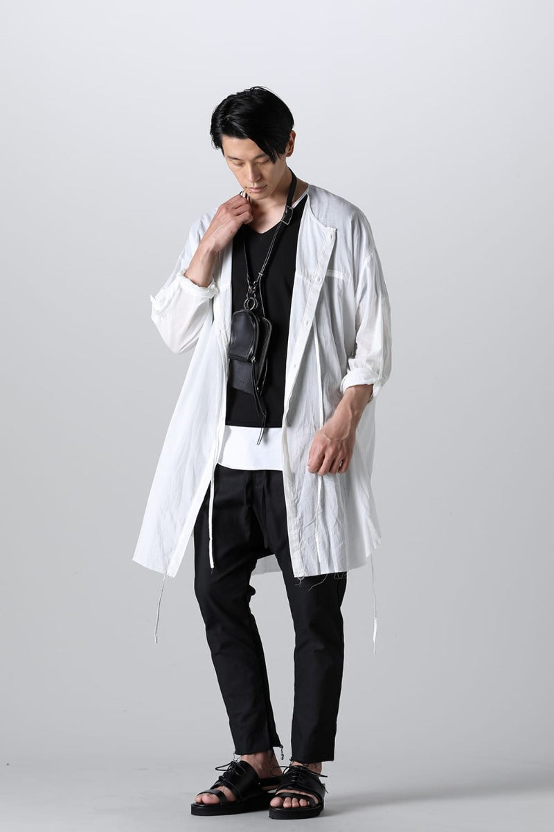 Ribon Cord Smock Shirt White