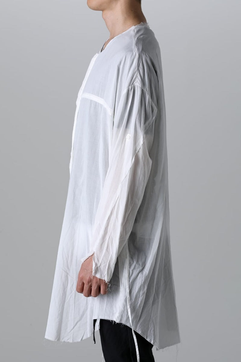 Ribon Cord Smock Shirt White
