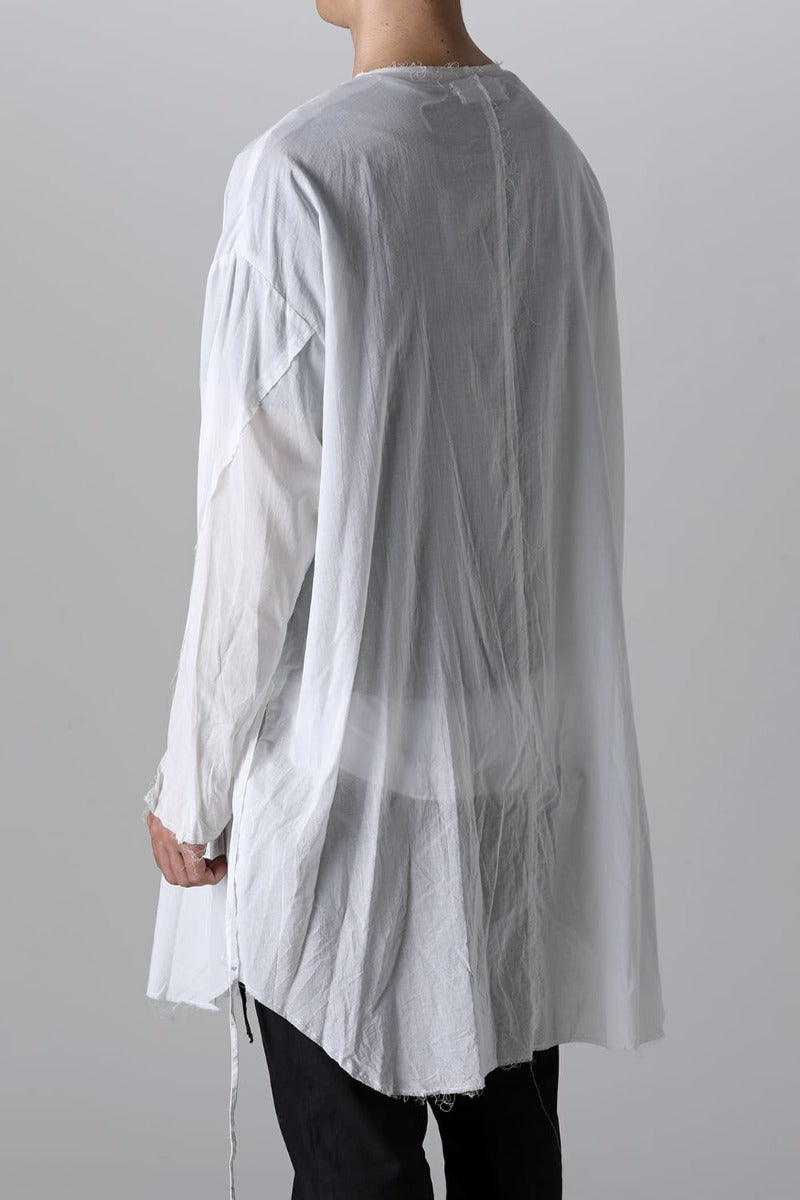 Ribon Cord Smock Shirt White