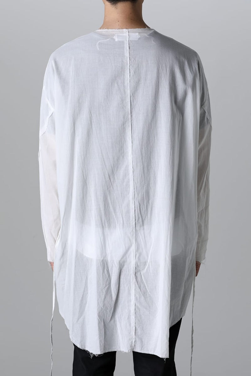 Ribon Cord Smock Shirt White