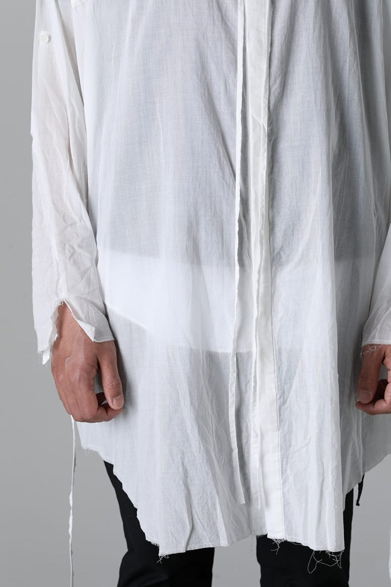 Ribon Cord Smock Shirt White