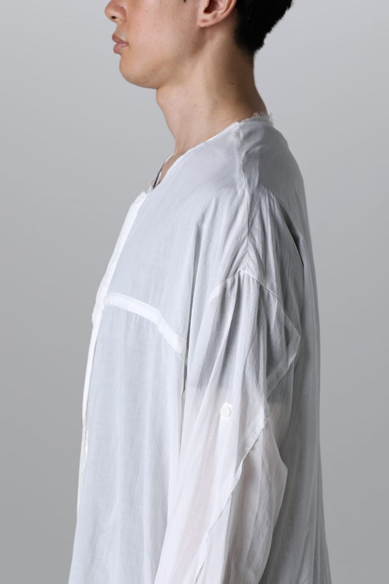 Ribon Cord Smock Shirt White