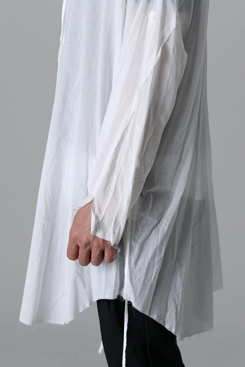 Ribon Cord Smock Shirt White