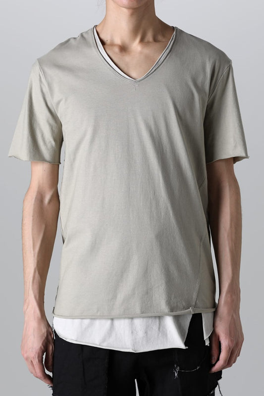 Layered Cutsew -0th- Khaki/Light Gray
