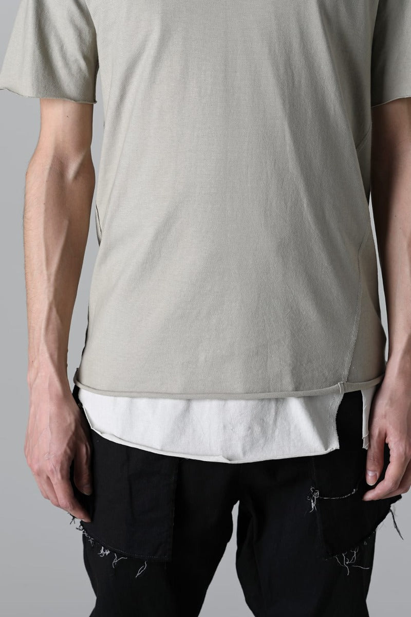 Layered Cutsew -0th- Khaki/Light Gray