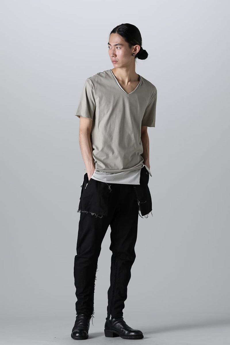 Layered Cutsew -0th- Khaki/Light Gray