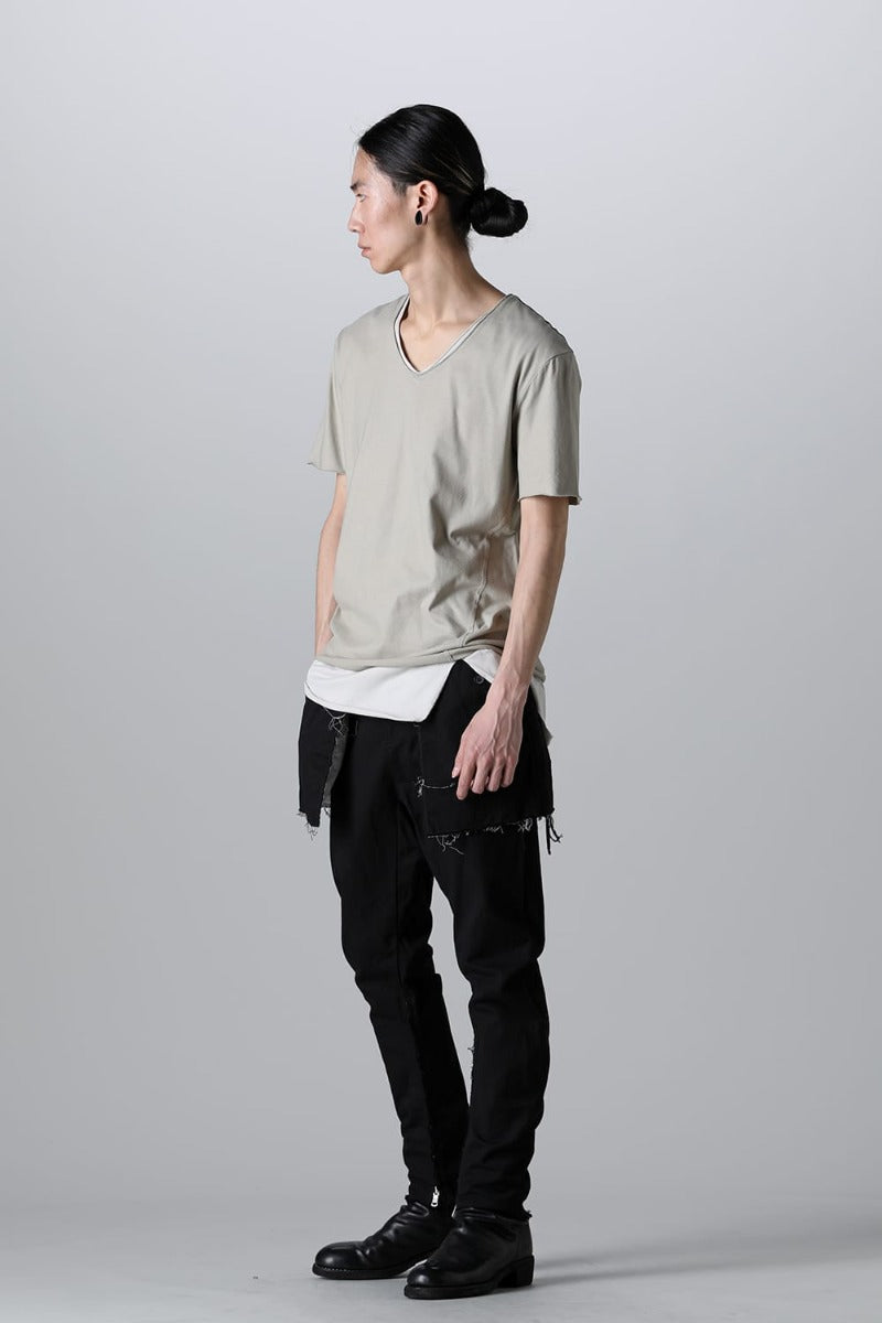 Layered Cutsew -0th- Khaki/Light Gray