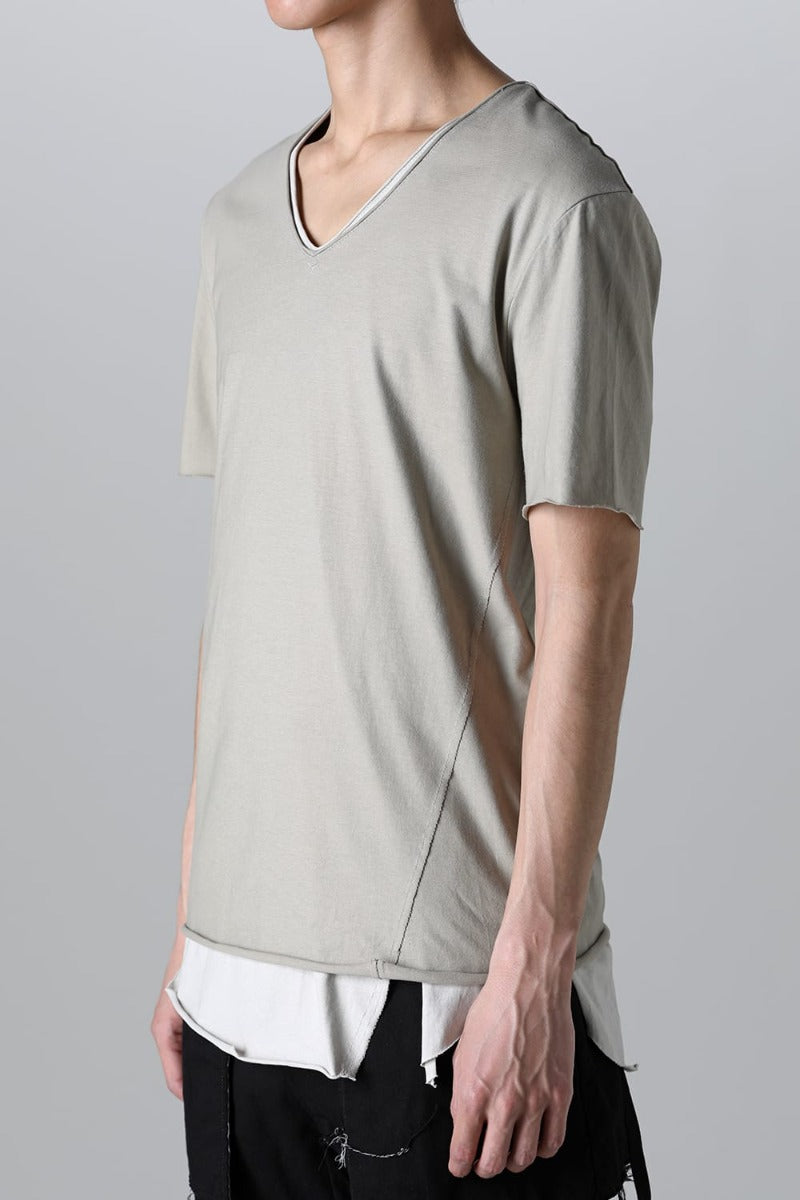 Layered Cutsew -0th- Khaki/Light Gray