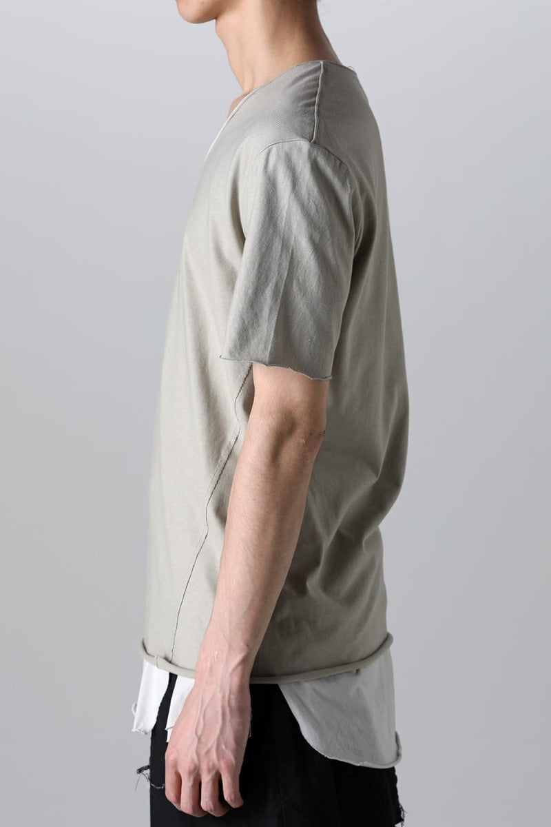 Layered Cutsew -0th- Khaki/Light Gray