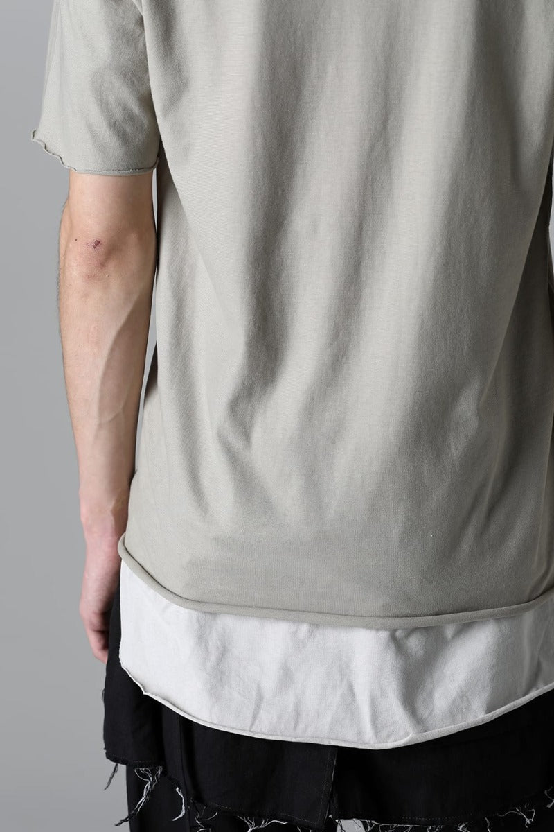 Layered Cutsew -0th- Khaki/Light Gray