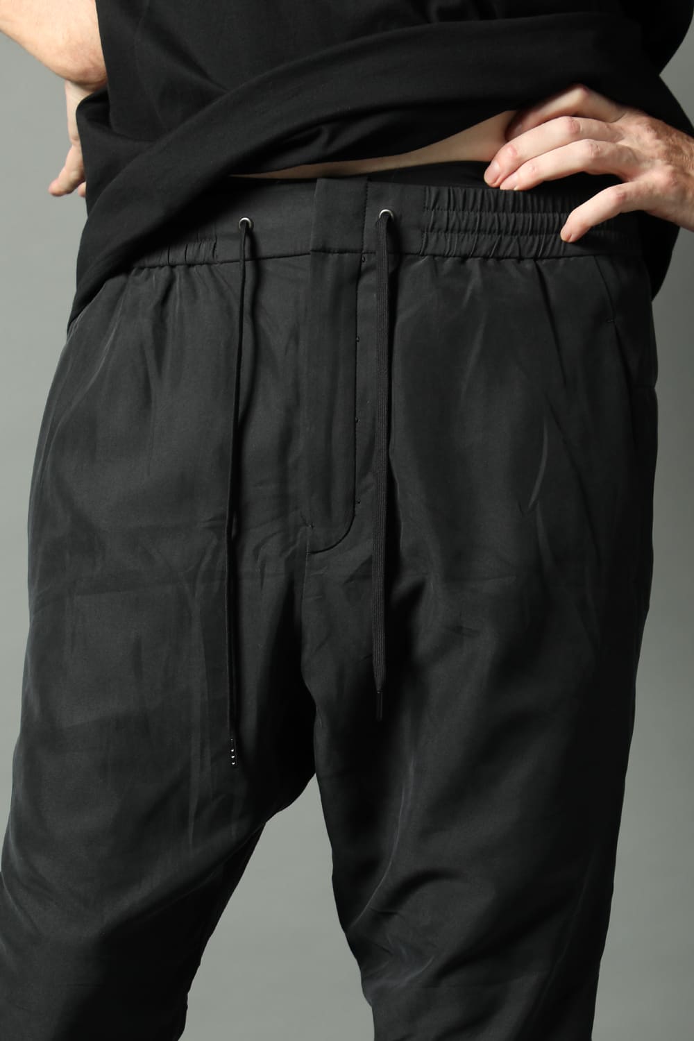 Jogger pants rayon/polyester poplin  Black