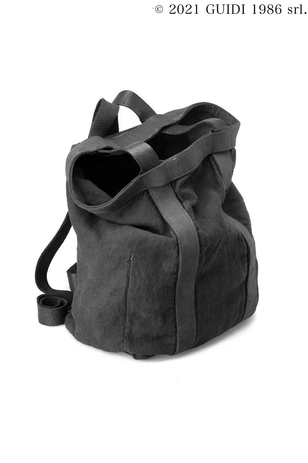 NBP02 - Large Leather and Linen Backpack