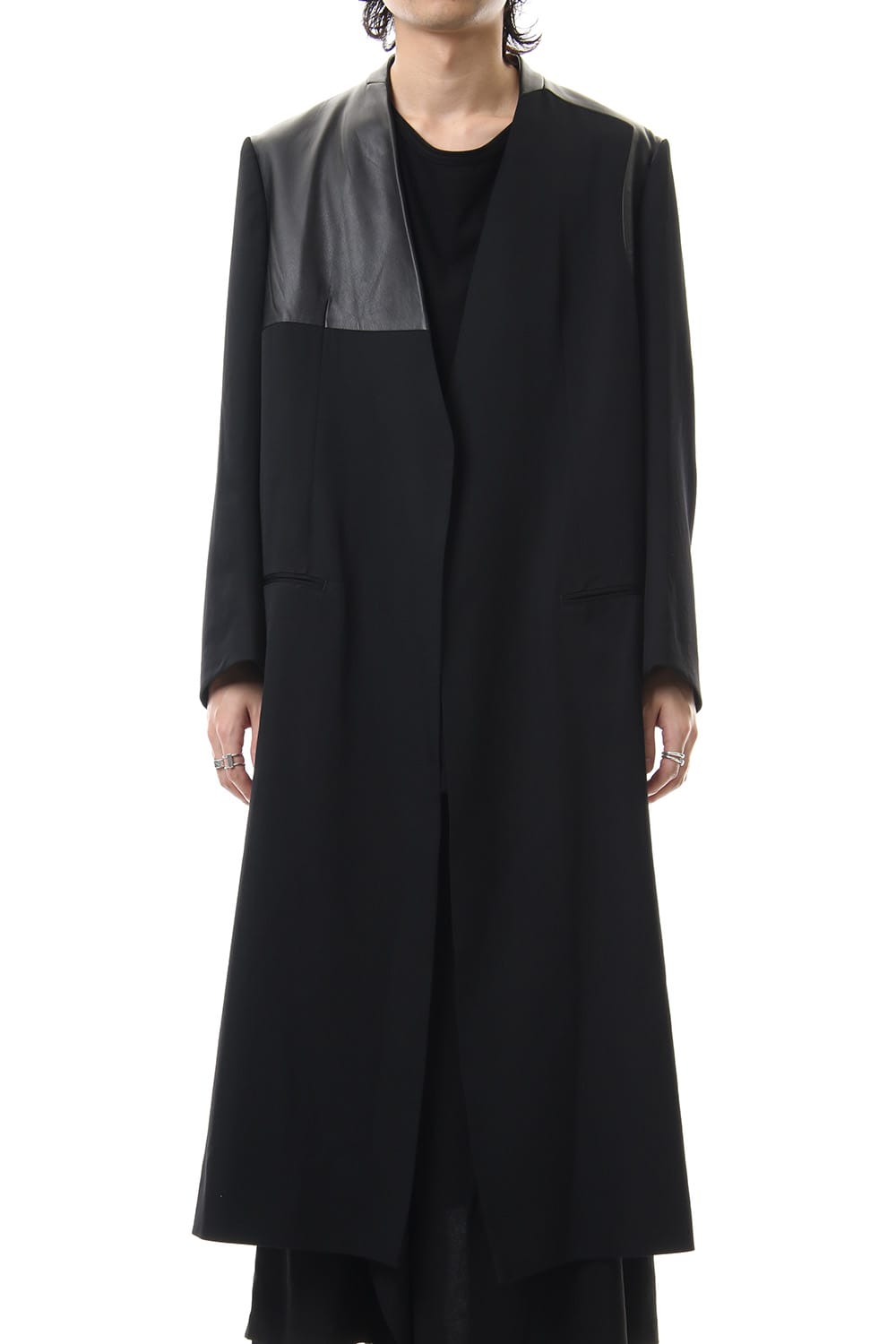 No Collar Switching Jacket