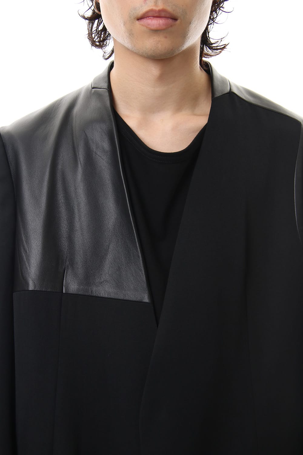 No Collar Switching Jacket