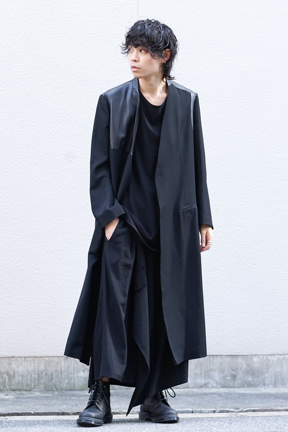 No Collar Switching Jacket