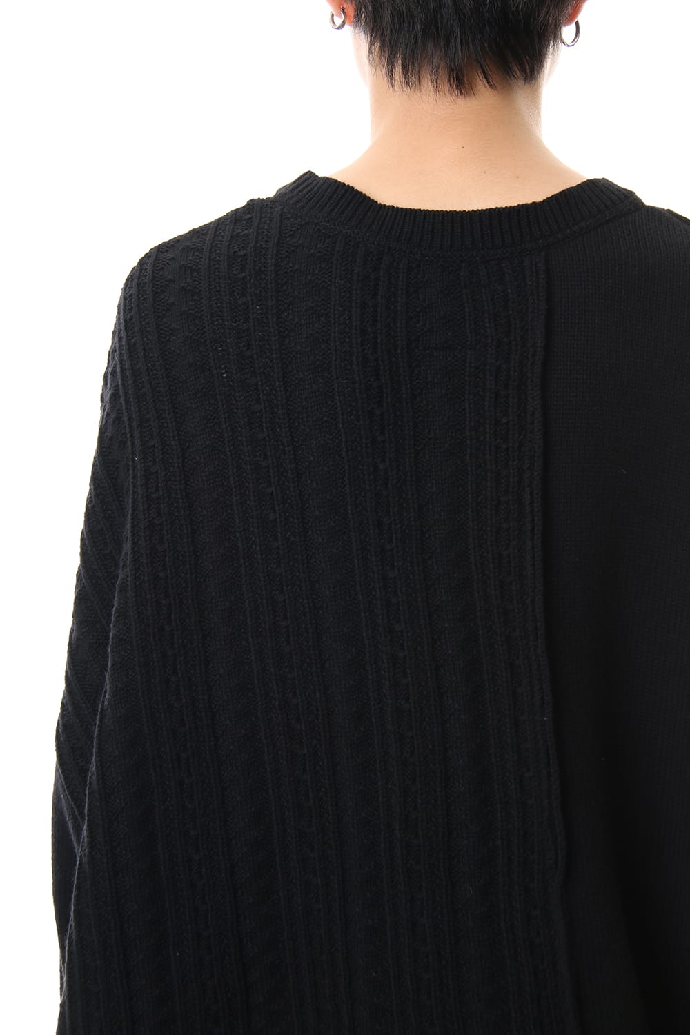 Zip Slit Pattern Mix Knit