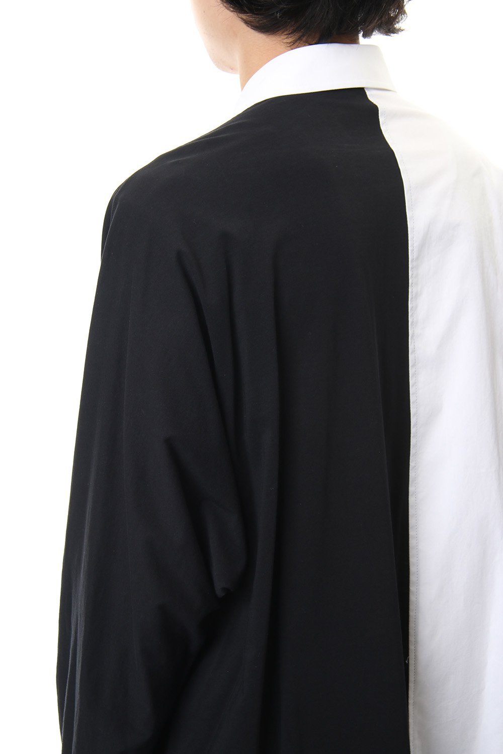 Spare Collar Black White Half Blouse