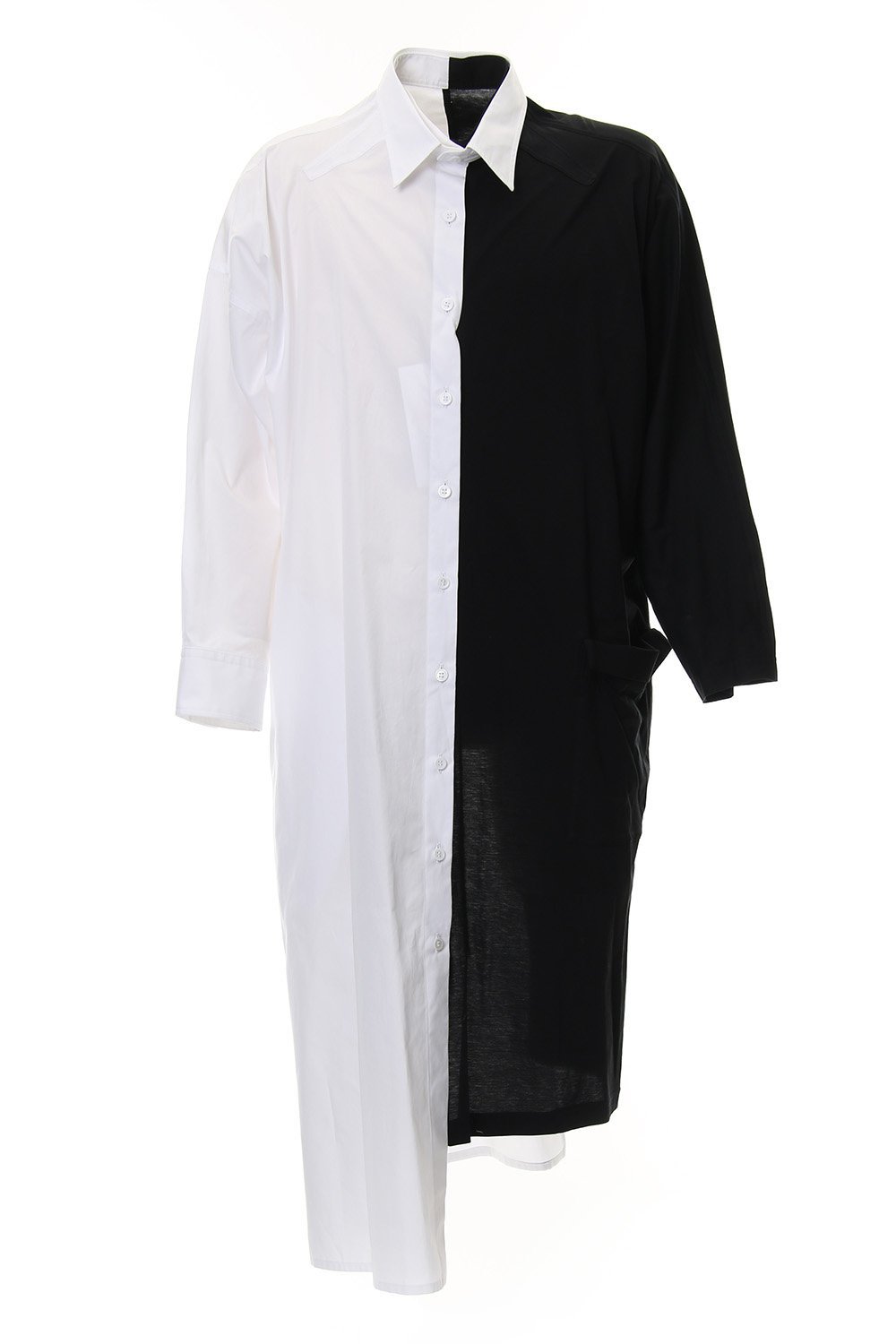 Spare Collar Black White Half Blouse