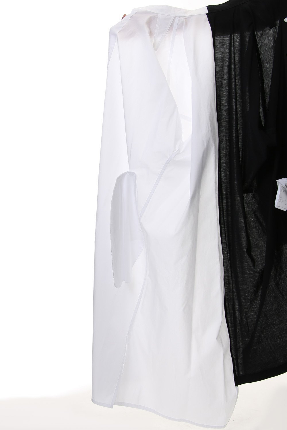 Spare Collar Black White Half Blouse