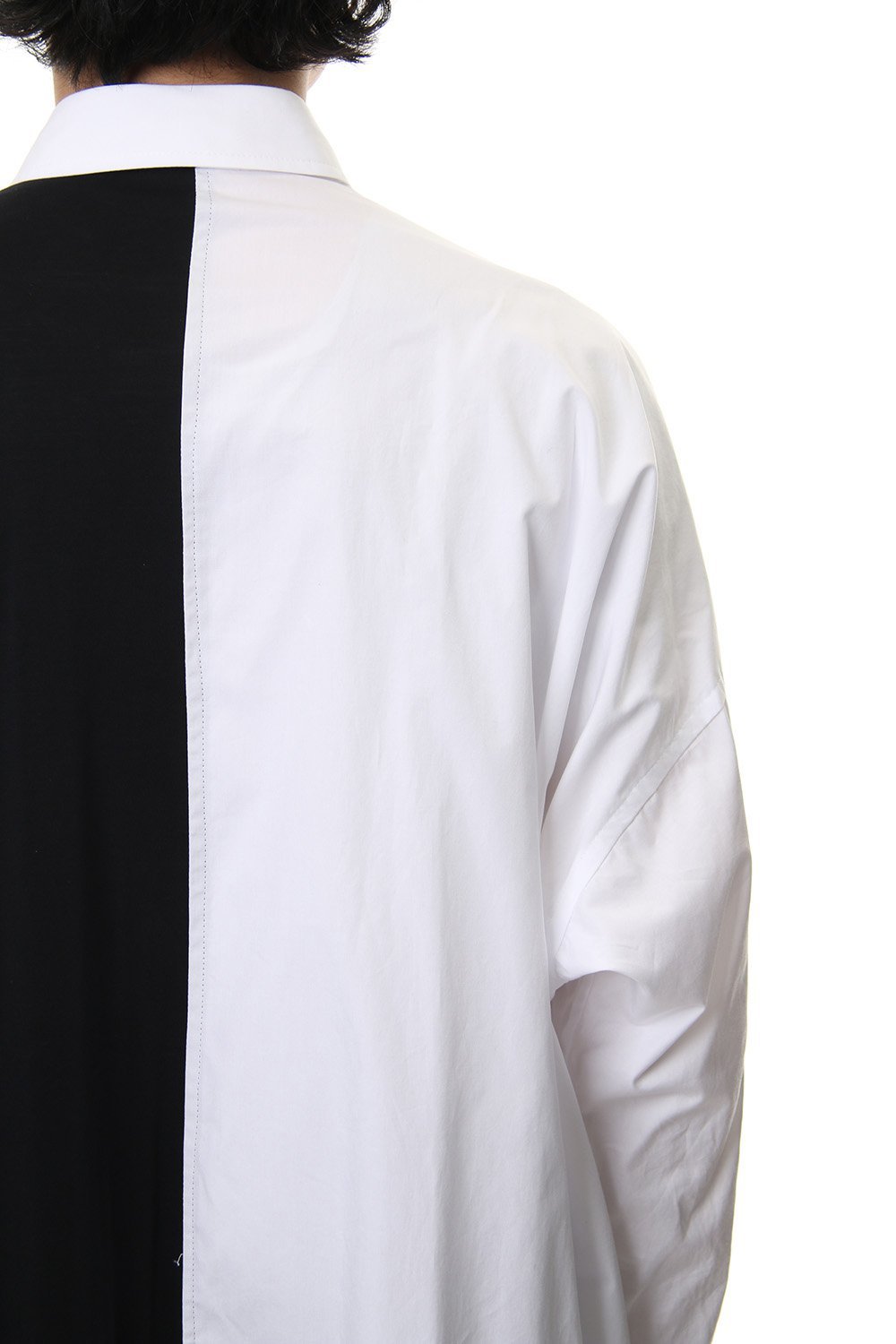 Spare Collar Black White Half Blouse