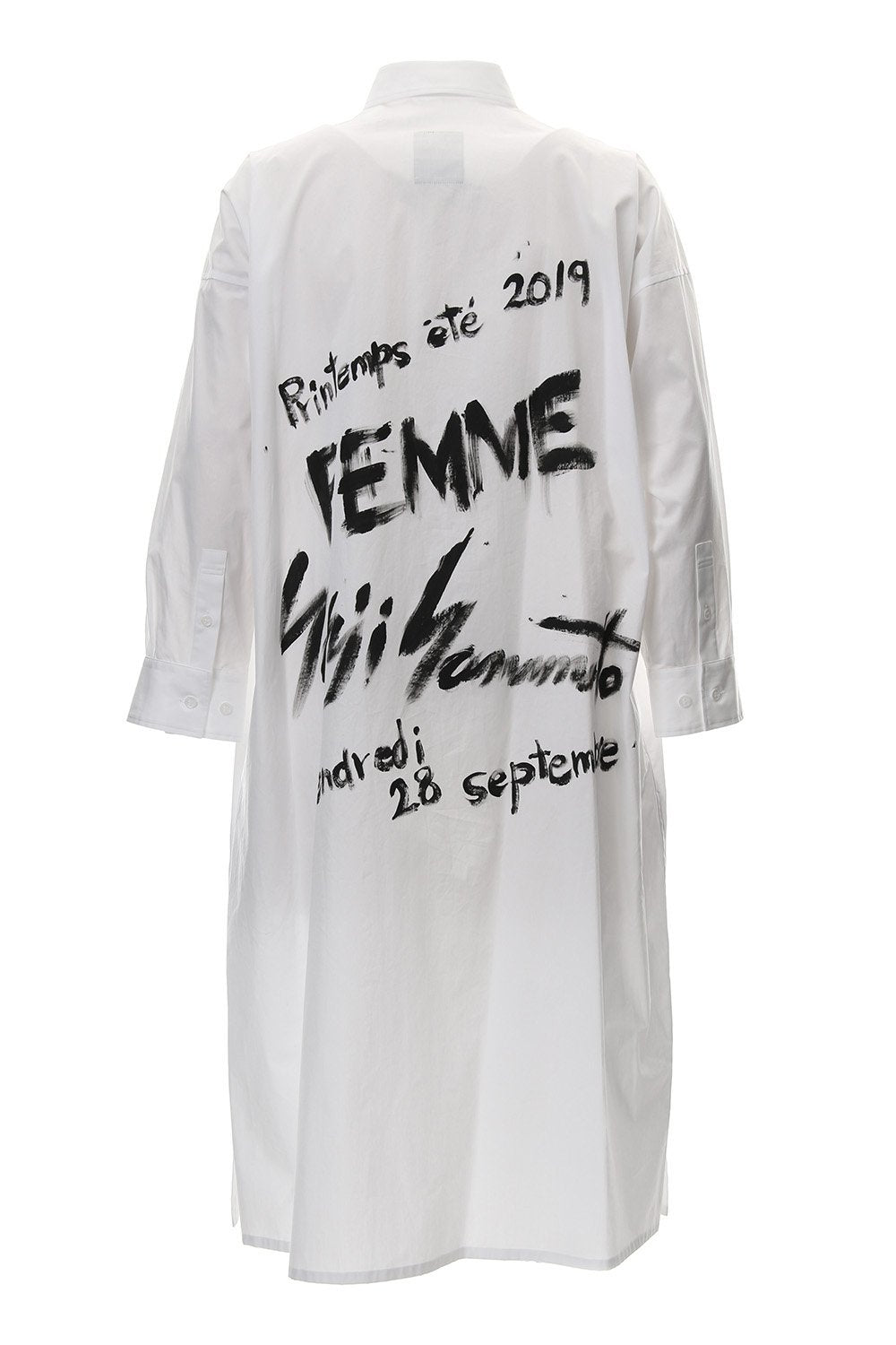 スペア カラー アート ロング シャツ FEMME Yohji Yamamoto White