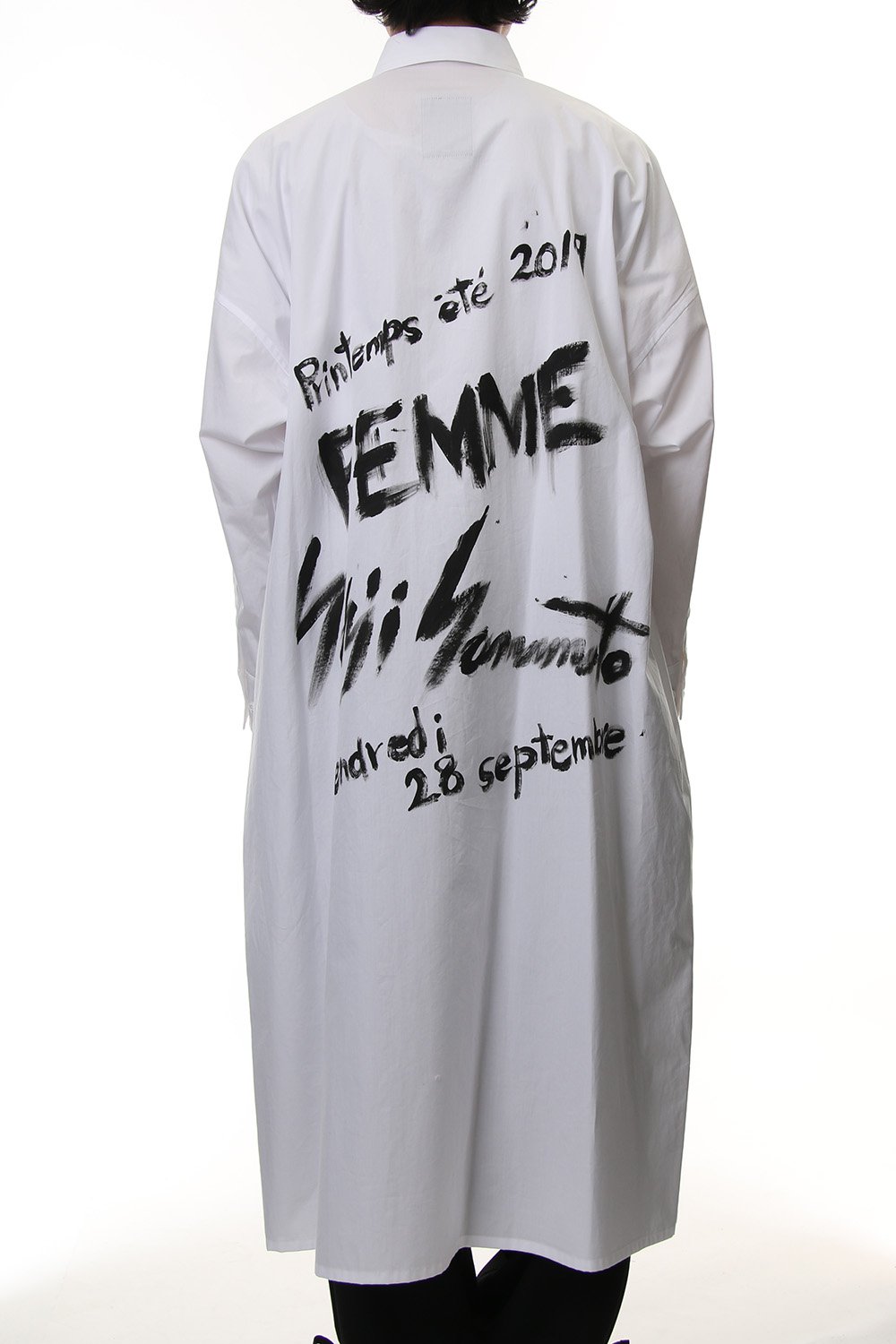 スペア カラー アート ロング シャツ FEMME Yohji Yamamoto White