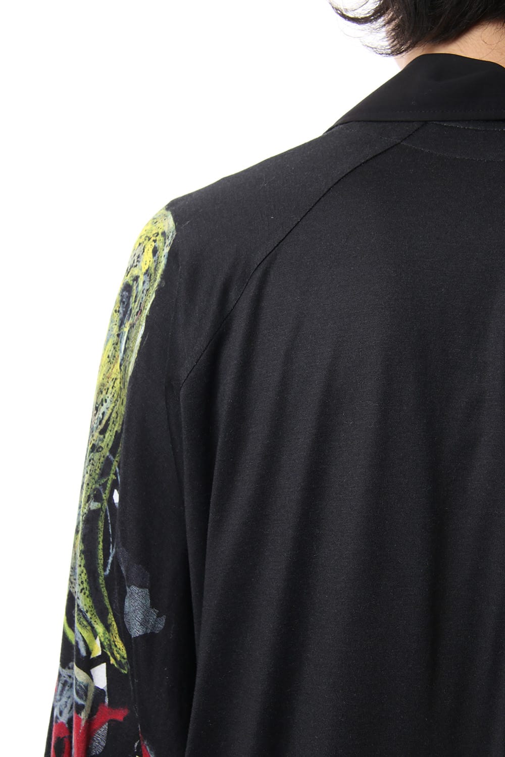 Open collar Half depart Left sleeve print Long shirts