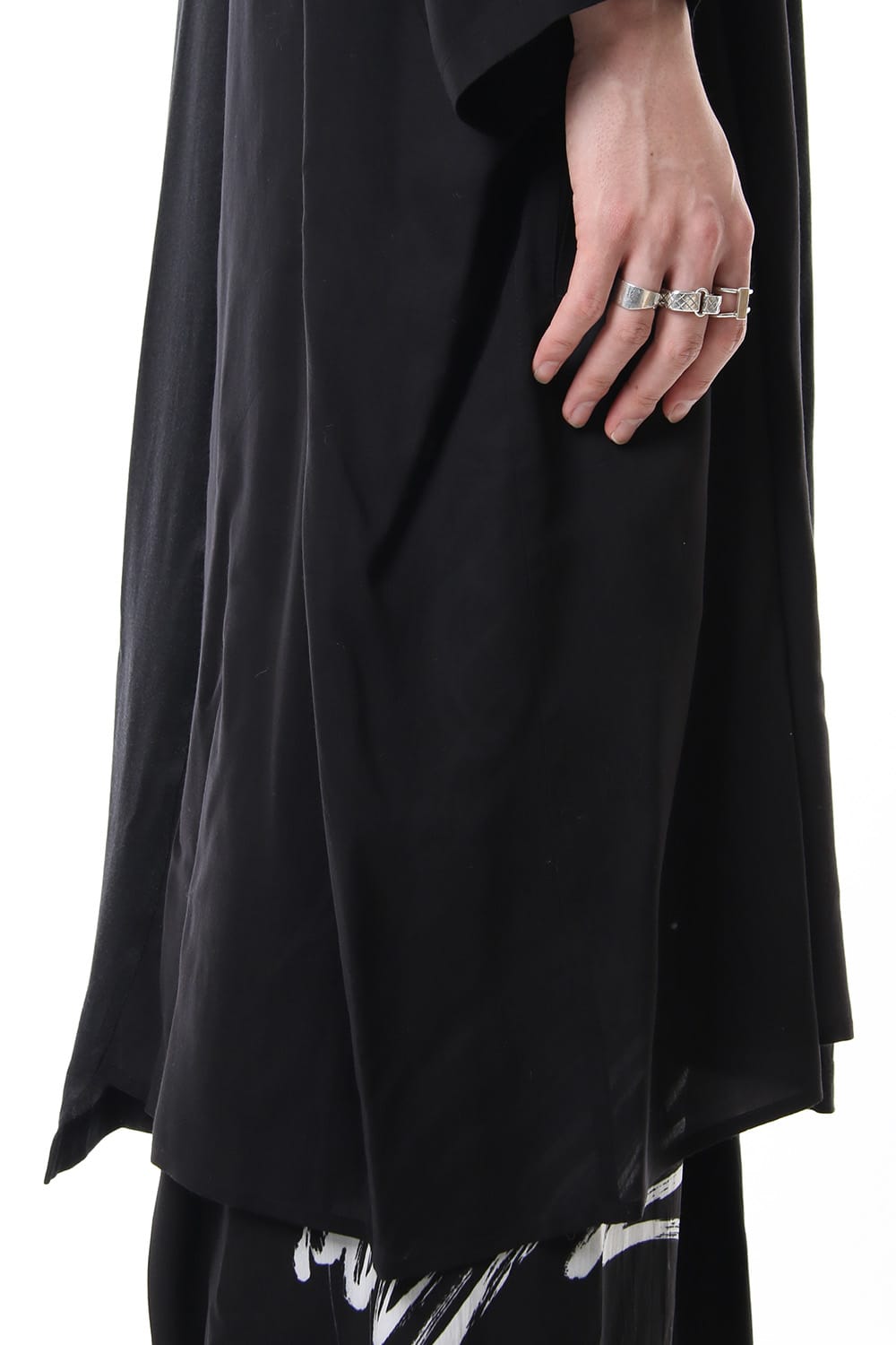 Open collar Half depart Left sleeve print Long shirts