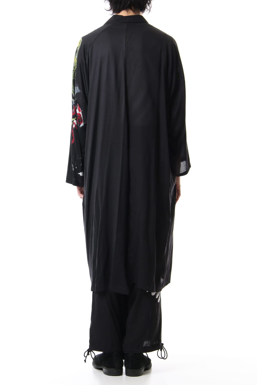 Open collar Half depart Left sleeve print Long shirts