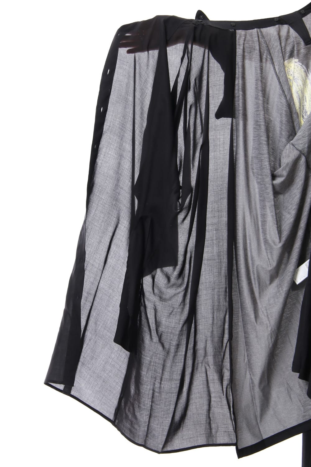 Open collar Half depart Left sleeve print Long shirts