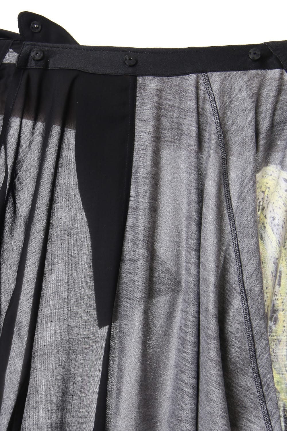 Open collar Half depart Left sleeve print Long shirts