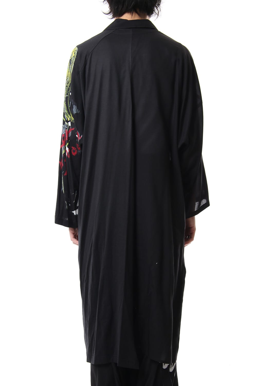 Open collar Half depart Left sleeve print Long shirts