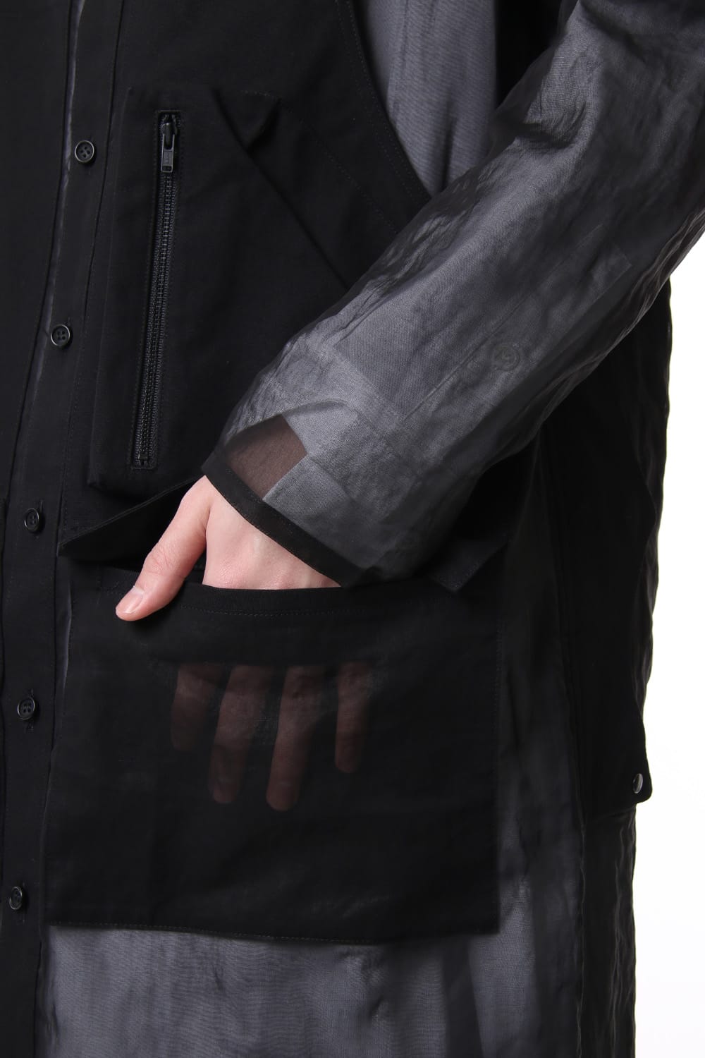 Multi Pocket Hoodie Coat