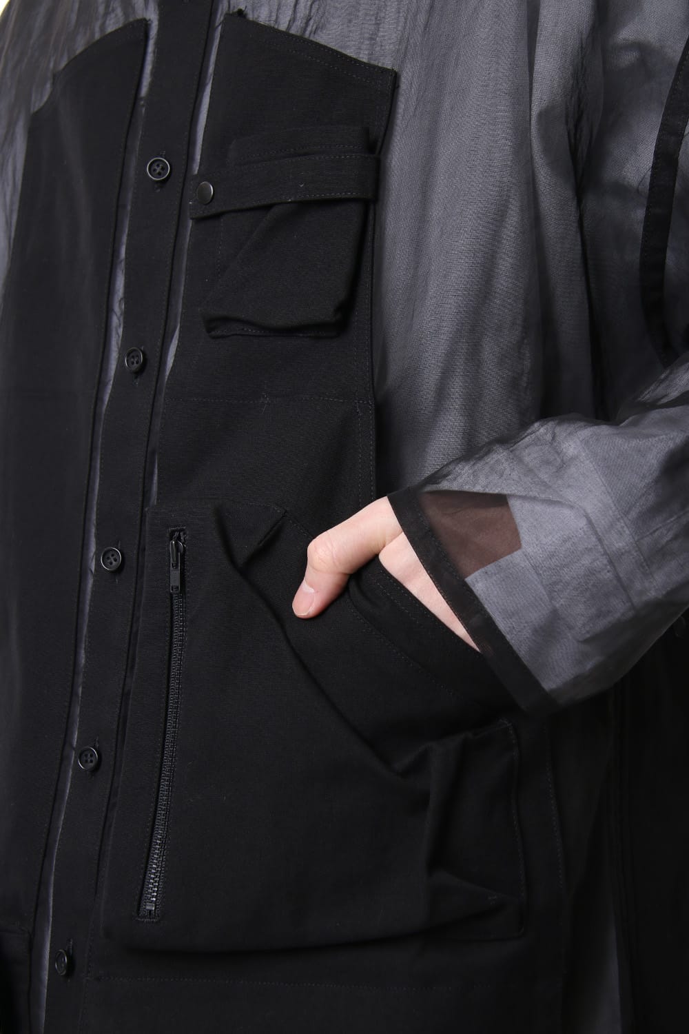 Multi Pocket Hoodie Coat