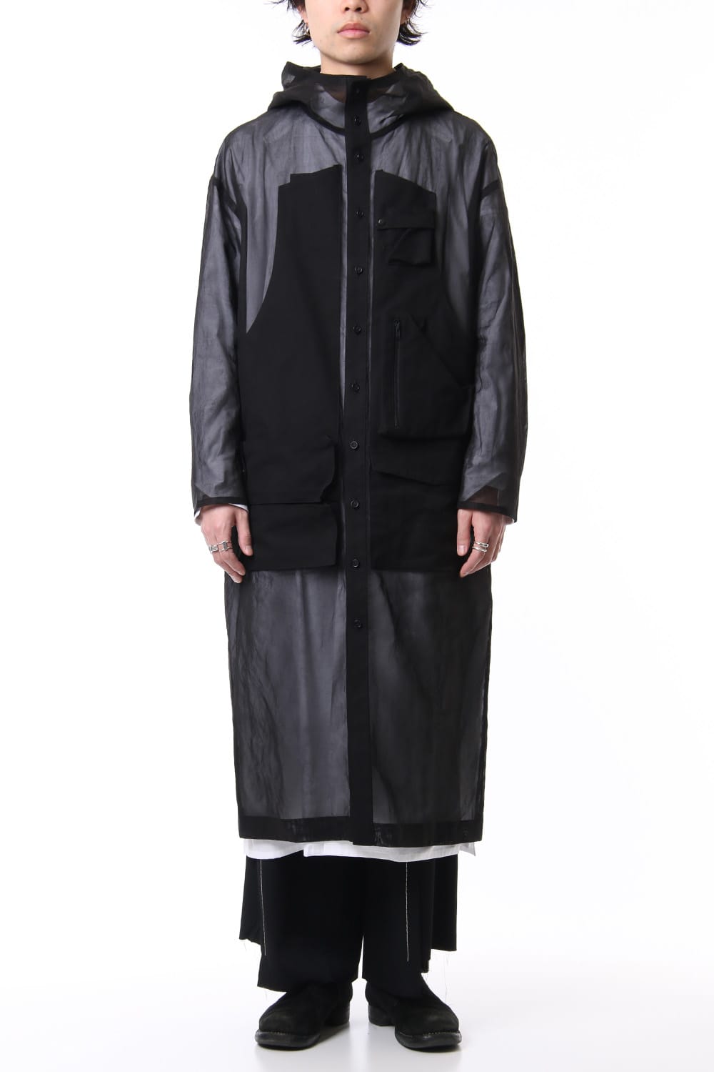 Multi Pocket Hoodie Coat