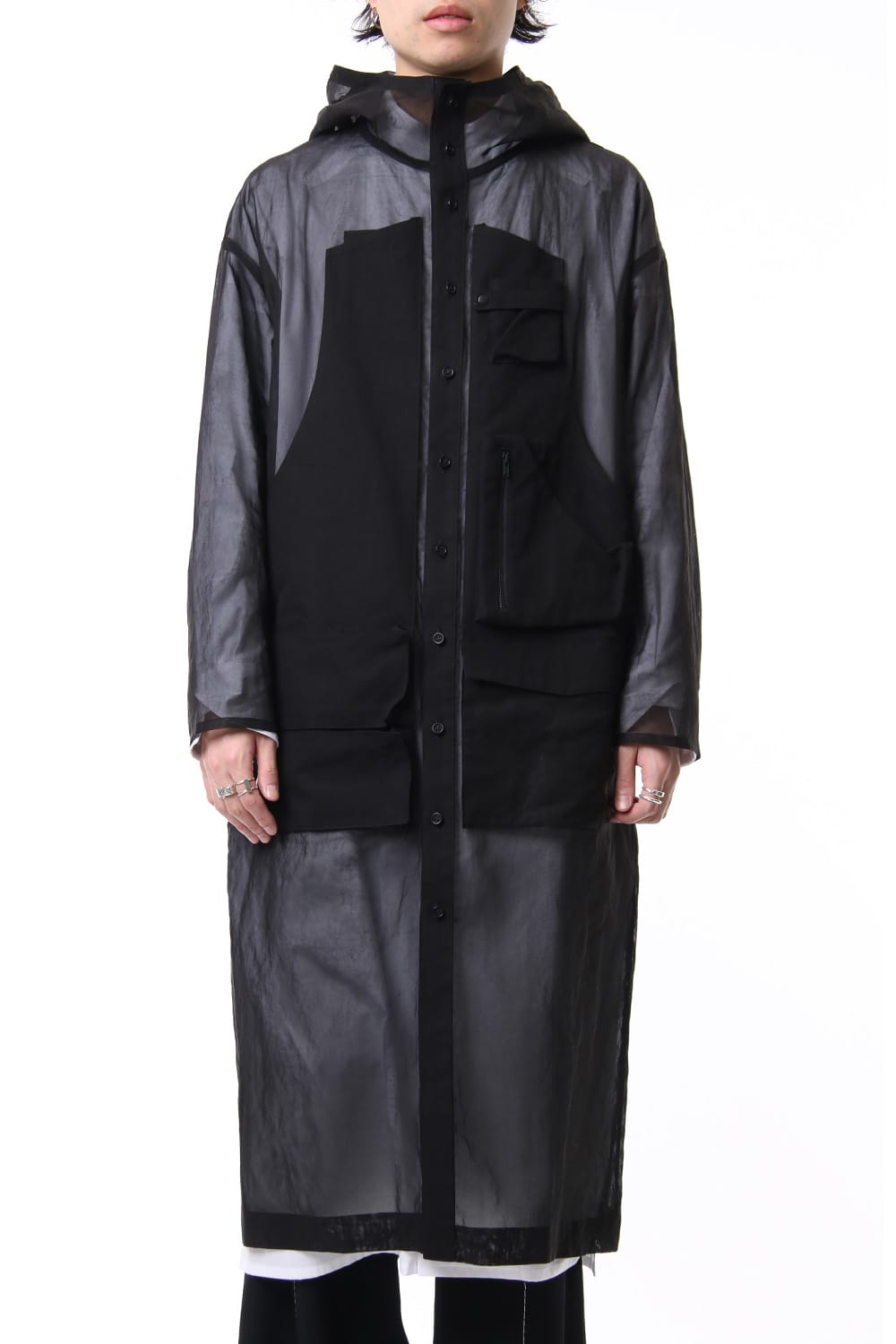 Multi Pocket Hoodie Coat