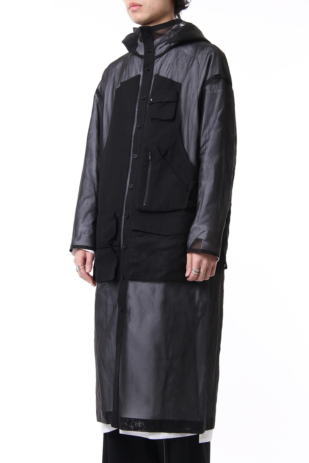 Multi Pocket Hoodie Coat