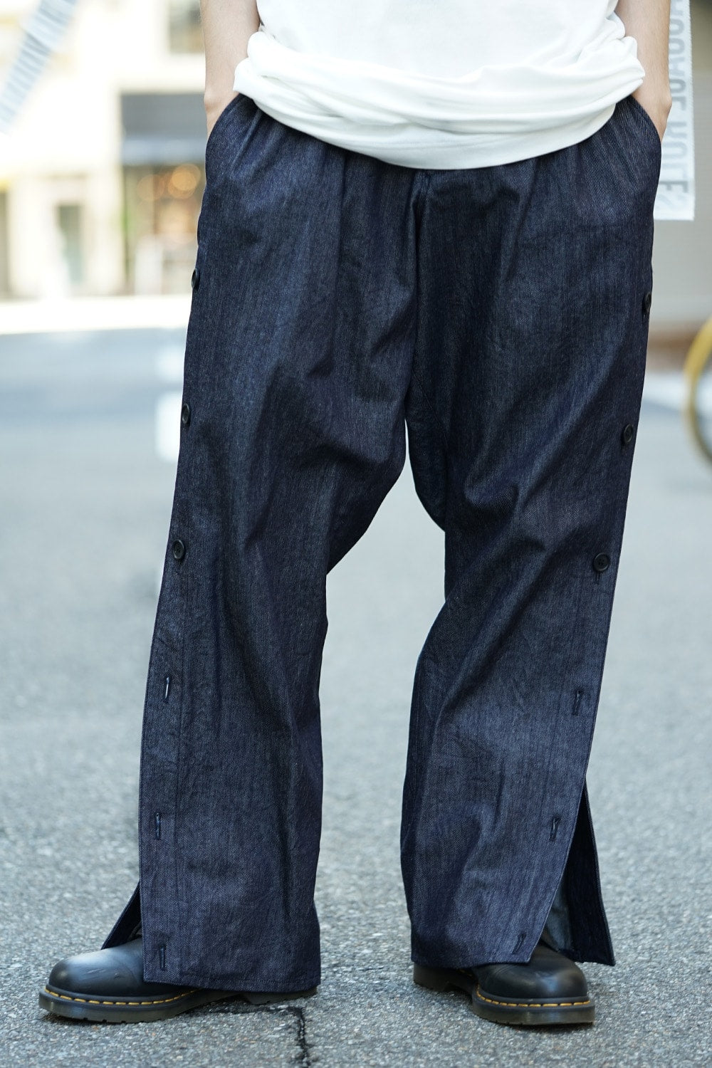 Slit button Wide Pants