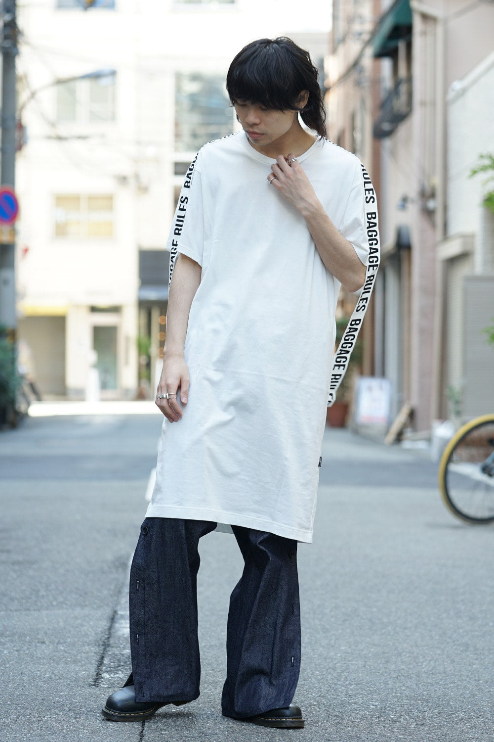 Slit button Wide Pants