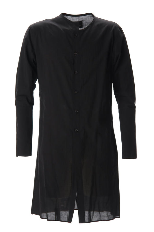 Collarless cuffs Long shirt