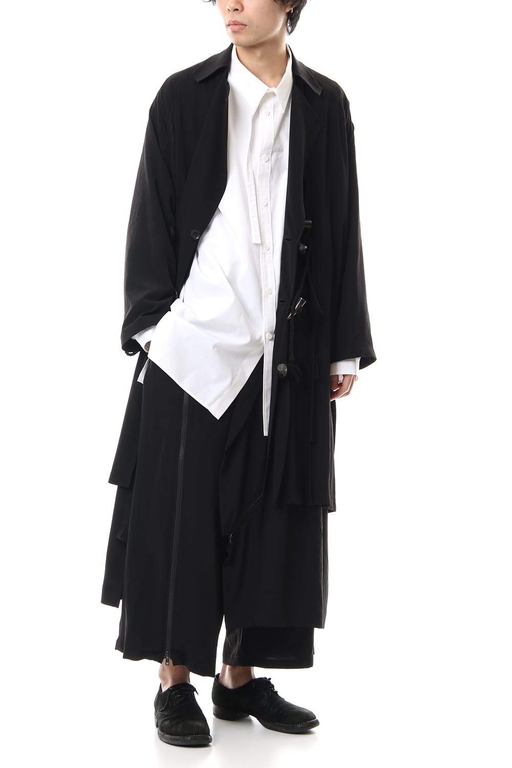 Dechine fabric Side gather Coat