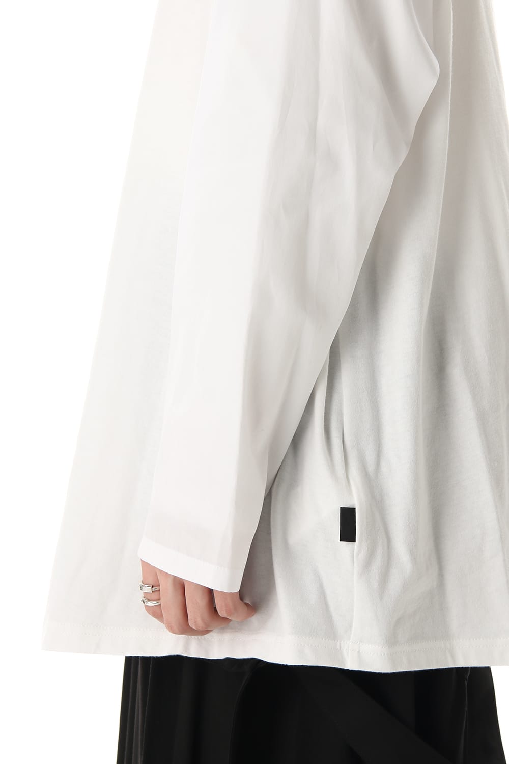 Flared Long sleeve T-shirt White