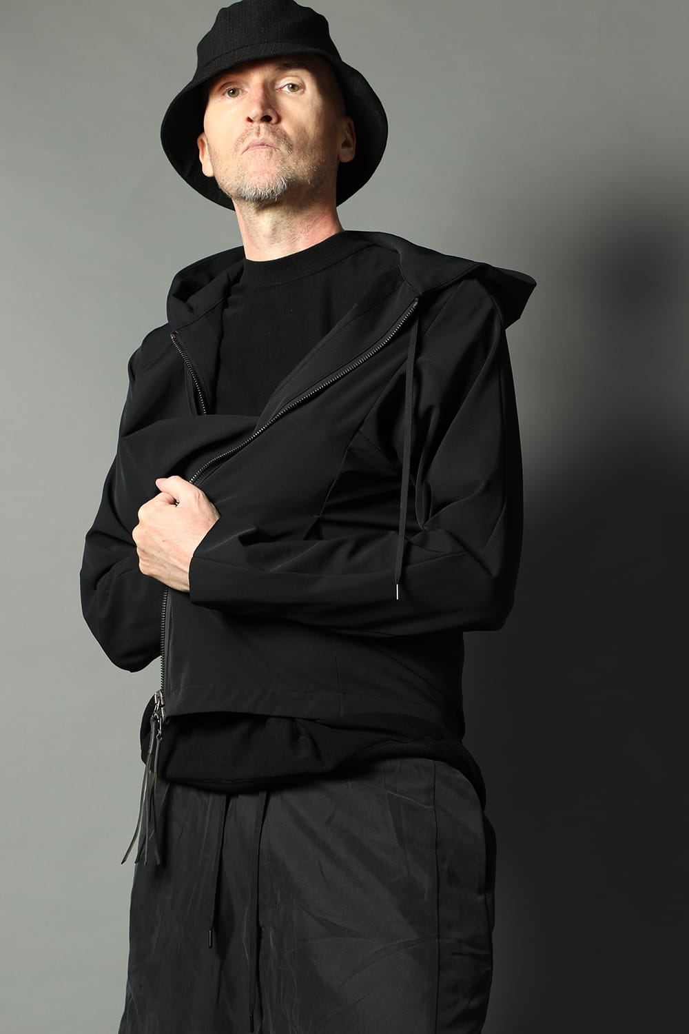 Hooded jacket merino wool jersey bonding